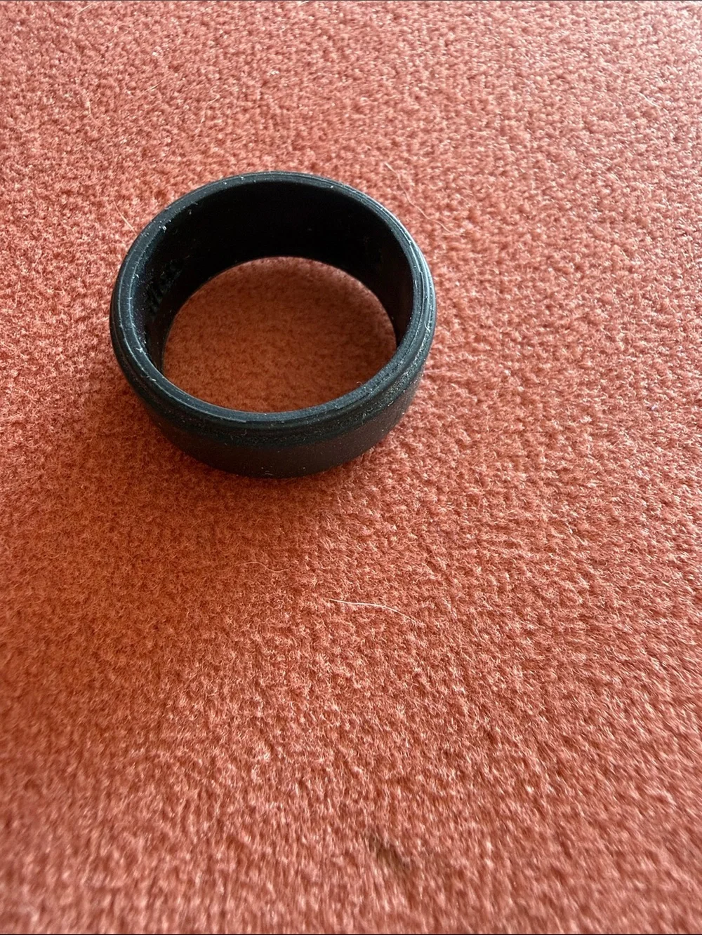 Qalo Men's Black Polished Step Edge Silicone Ring Sz 10